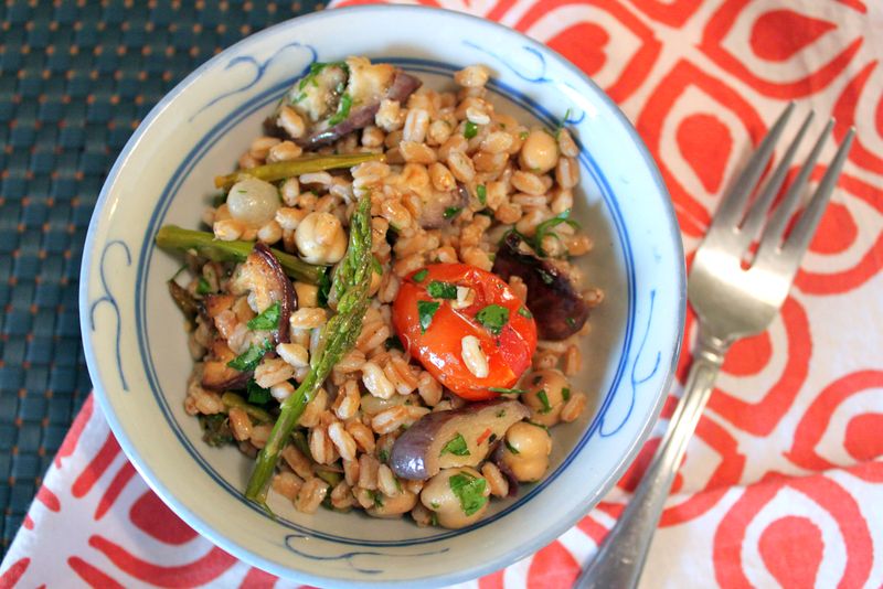 farro with roasted veggies