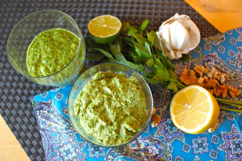 herb pesto, two ways