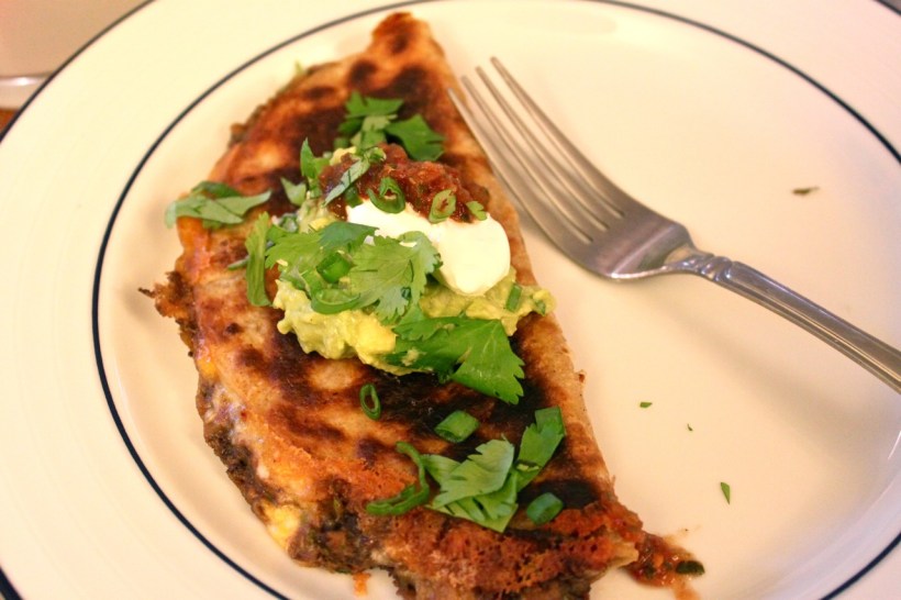 crunchy bean quesadillas